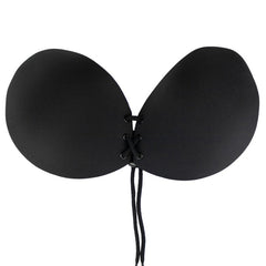 BYE-BRA - BLACK INTERLACED ADHESIVE BRA, CUP A