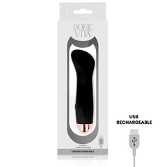 DOLCE VITA - ONE BLACK 10 SPEED RECHARGEABLE VIBRATOR