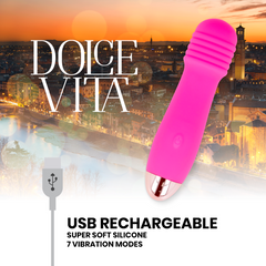 DOLCE VITA - THREE-SPEED RECHARGEABLE VIBRATOR PINK 7