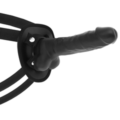 COCK MILLER - HARNESS + SILICONE DENSITY ARTICULABLE BLACK COCKSIL 18 CM