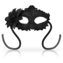OHMAMA - VENETIAN STYLE FLOWER SIDE MASKS - BLACK