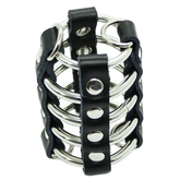 OHMAMA FETISH - GAIOLA PARA PÊNIS COM ANÉIS DE METAL E ALAS DE COURO