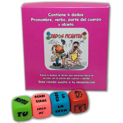 SPICY DIABLO - 4 DICE GAME OF PRONOUN, VERB, BODY PART AND PLACE