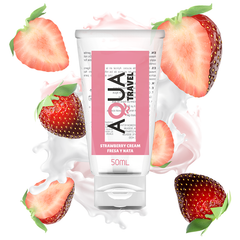 AQUA TRAVEL - STRAWBERRY CREAM WATER BASED LUBRICANT - 50 ML