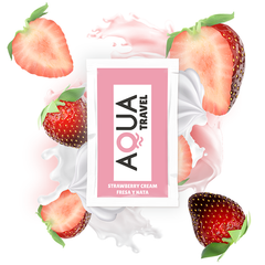 AQUA TRAVEL - WATER BASED LUBRICANT STRAWBERRY CREAM FLAVOR 6 ML