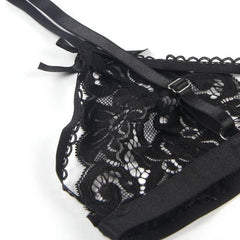 SUBBLIME - THREE PIECE SET BRA + GARTER BELT + PANTIES S/M