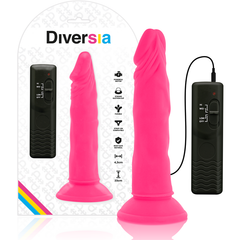 DIVERSIA - FLEXIBLE DILDO WITH VIBRATING PINK 23 CM -O- 4.3 CM