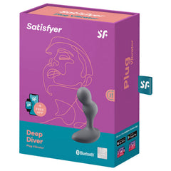 SATISFYER - DEEP DIVER VIBRATING PLUG APP GRAY