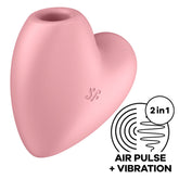 SATISFYER - CUTIE HEART WRIST STIMULATOR AND VIBRATOR PINK