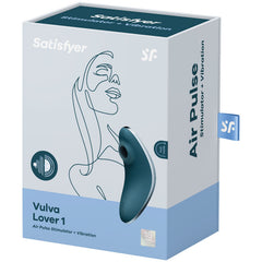 SATISFYER - VULVA LOVER 1 AIR PULSE STIMULATOR AND VIBRATOR BLUE