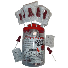 SPICY DIABLO - 50 SWEET STRAWBERRY AND CHERRY PENIS LOLLIPOPS (50 UNITS)