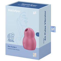 SATISFYER - PRO TO GO 1 DUAL AIR PULSE STIMULATOR AND VIBRATOR RED