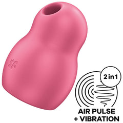 SATISFYER - PRO TO GO 1 DUAL AIR PULSE STIMULATOR AND VIBRATOR RED