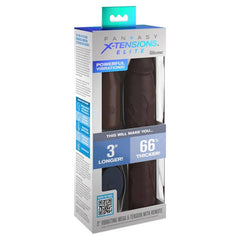 FANTASY X- TENSIONS - PIPEDREAMS SLEEVE 22.86 CM + 7.62 CM REMOTE PLUG BROWN