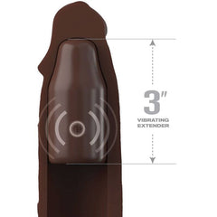 FANTASY X- TENSIONS - PIPEDREAMS SLEEVE 22.86 CM + 7.62 CM REMOTE PLUG BROWN