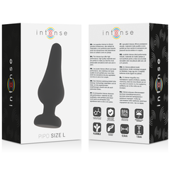 INTENSE - PIPO L SILICONE ANAL PLUG BLACK 13 CM