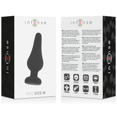 INTENSE - PIPO M SILICONE ANAL PLUG BLACK 11 CM