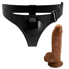 PRETTY LOVE - UNIVERSAL HARNESS WITH MICHEAL DILDO 20 CM BLACK