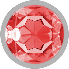 INTENSE - METAL BUTT PLUG WITH RED CRYSTAL SIZE M