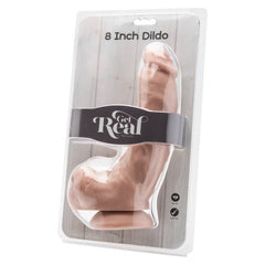 GET REAL - 20.5 CM DILDO WITH LEATHER BALLS