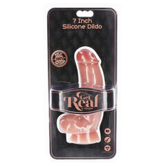 GET REAL - 18 CM SILICONE DILDO WITH LEATHER BALLS