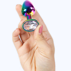 SECRETPLAY - RAINBOW METAL ANAL PLUG SMALL SIZE 7 CM