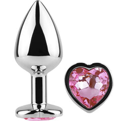 SECRETPLAY - SMALL HEART METAL BUTT PLUG FUCHSIA SIZE 7 CM