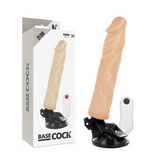 BASECOCK - REALISTIC VIBRATOR WITH REMOTE CONTROL NATURAL 21 CM -O- 4 CM