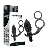 ADDICTED TOYS - BLACK DOUBLE RING ANAL PLUG