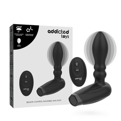 ADDICTED TOYS - INFLATABLE REMOTE CONTROL PLUG - 10 VIBRATION MODES