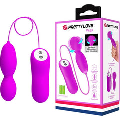 PRETTY LOVE - VEGA 12 FUNCTION ROTATION AND VIBRATION MASSAGER FUCHSIA