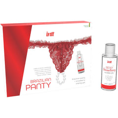 INTT RELEASES - BRAZILIAN RED PANTS WITH PEARLS AND LUBRICANT GEL 50 ML