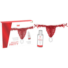 INTT RELEASES - BRAZILIAN RED PANTS WITH PEARLS AND LUBRICANT GEL 50 ML