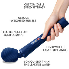 FUN FACTORY - VIM RECHARGEABLE SILICONE VIBRANT WEIGHT RUMBLE WAND MIDNIGHT BLUE