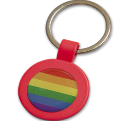 PRIDE - FUCIA METAL KEYCHAIN ROUND KEYCHAIN WITH LGBT FLAG