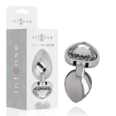INTENSE - WHITE ALUMINUM METAL ANAL PLUG HEART SIZE M