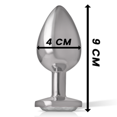 INTENSE - WHITE ALUMINUM METAL ANAL PLUG HEART SIZE L