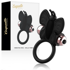 COQUETTE CHIC DESIRE - BUTTERFLY RING WITH VIBRATOR BLACK/GOLD
