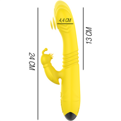 INTENSE - TOKY UP AND DOWN MULTIFUNCTION VIBRATOR WITH YELLOW CLITORAL STIMULATOR