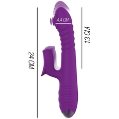INTENSE - IGGY UP & DOWN MULTIFUNCTION RECHARGEABLE VIBRATOR WITH PURPLE CLITORAL STIMULATOR