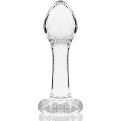NEBULA SERIES BY IBIZA - MODELO 2 ANAL PLUG VIDRO BOROSILICADO TRANSPARENTE 11 CM -O- 3.5 CM