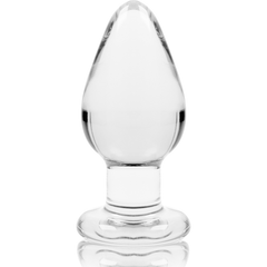 NEBULA SERIES BY IBIZA - MODEL 3 ANAL PLUG TRANSPARENT BOROSILICATE GLASS 11 CM -O- 5 CM