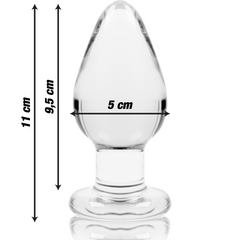 NEBULA SERIES BY IBIZA - MODEL 3 ANAL PLUG TRANSPARENT BOROSILICATE GLASS 11 CM -O- 5 CM