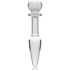 NEBULA SERIES BY IBIZA - MODEL 7 ANAL PLUG TRANSPARENT BOROSILICATE GLASS 13.5 CM -O- 3 CM