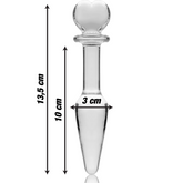 NEBULA SERIES BY IBIZA - MODELO 7 ANAL PLUG VIDRO BOROSILICADO TRANSPARENTE 13.5 CM -O- 3 CM