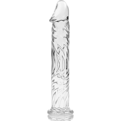 NEBULA SERIES BY IBIZA - MODEL 12 TRANSPARENT BOROSILICATE GLASS DILDO 17 CM -O- 3.5 CM