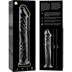 NEBULA SERIES BY IBIZA - MODEL 12 TRANSPARENT BOROSILICATE GLASS DILDO 17 CM -O- 3.5 CM