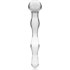 NEBULA SERIES BY IBIZA - MODEL 13 TRANSPARENT BOROSILICATE GLASS DILDO 18 CM -O- 3.5 CM