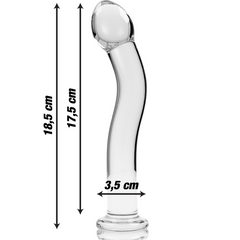 SÉRIE NEBULA BY IBIZA - MODELO 18 DILDO VIDRO BOROSILICADO TRANSPARENTE 18.5 CM -O- 3.5 CM