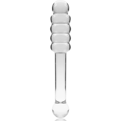 NEBULA SERIES BY IBIZA - MODEL 20 TRANSPARENT BOROSILICATE GLASS DILDO 20.5 CM -O- 3 CM